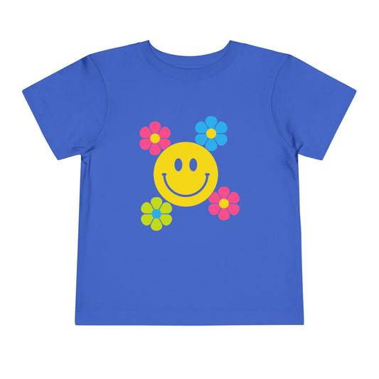 Girls' Smiley Cute Toddler Flower Tee - 10 colors