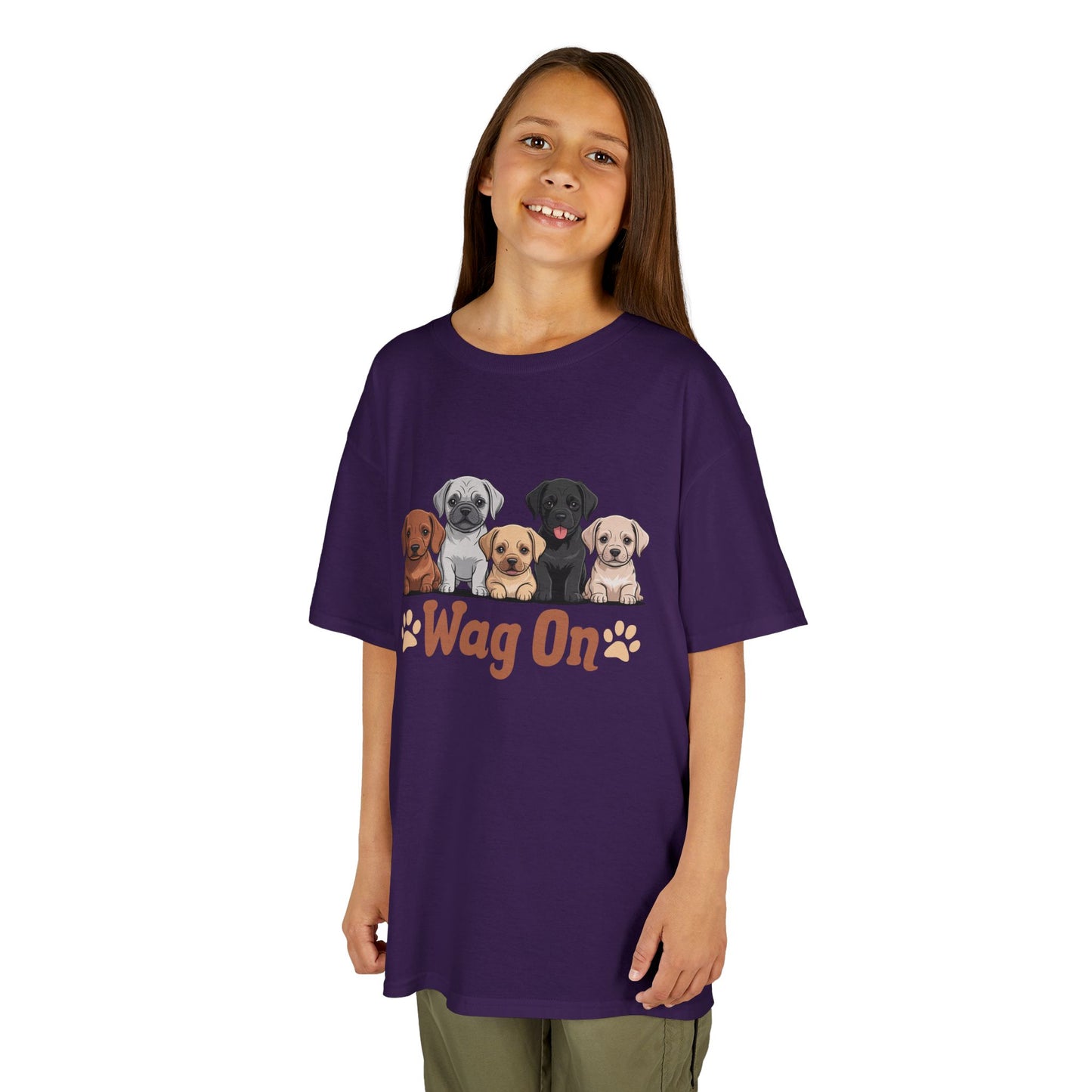 Kids' Wag On Furry Puppies T-Shirt - 16 colors