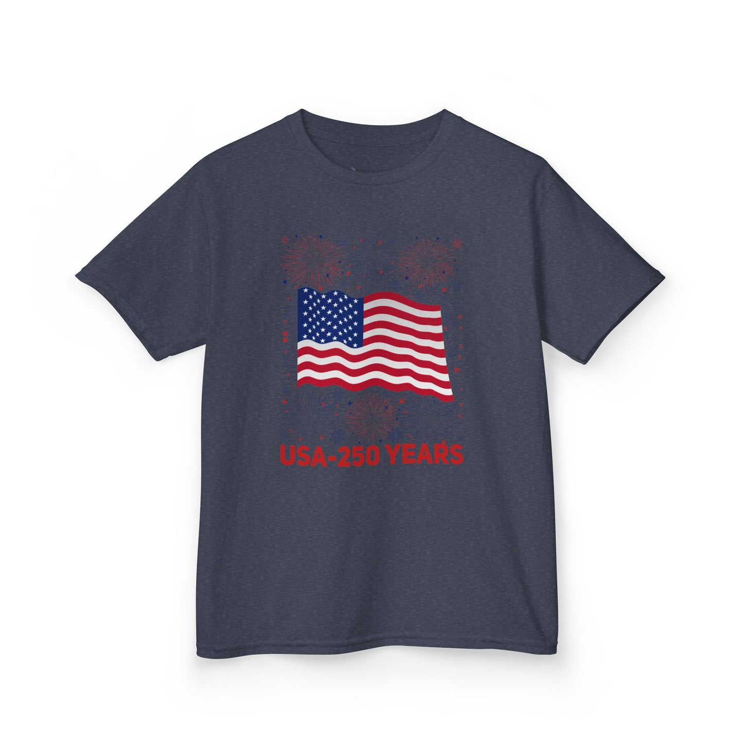 Kids' USA 250 Years Fireworks Birthday T-shirt - 12 colors