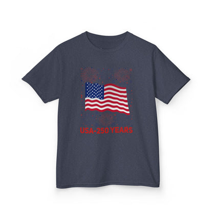Kids' USA 250 Years Fireworks Birthday T-shirt - 12 colors