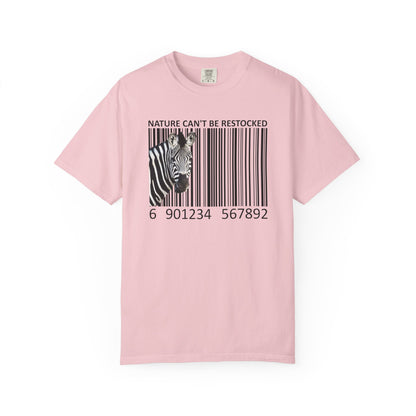 Nature Can't Be Restocked Bar Code Zebra T-Shirt - 12 colors