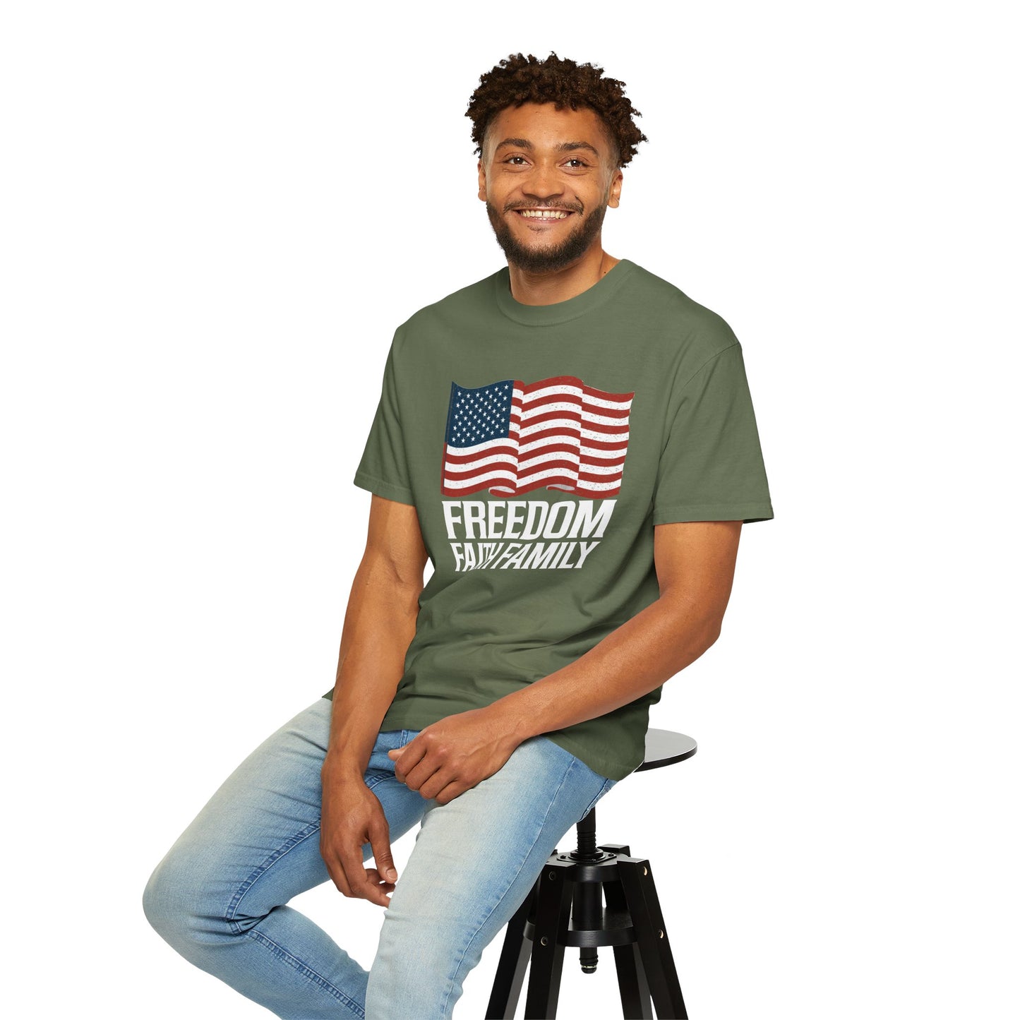 Patriotic Freedom Faith Family T-shirt - 17 colors