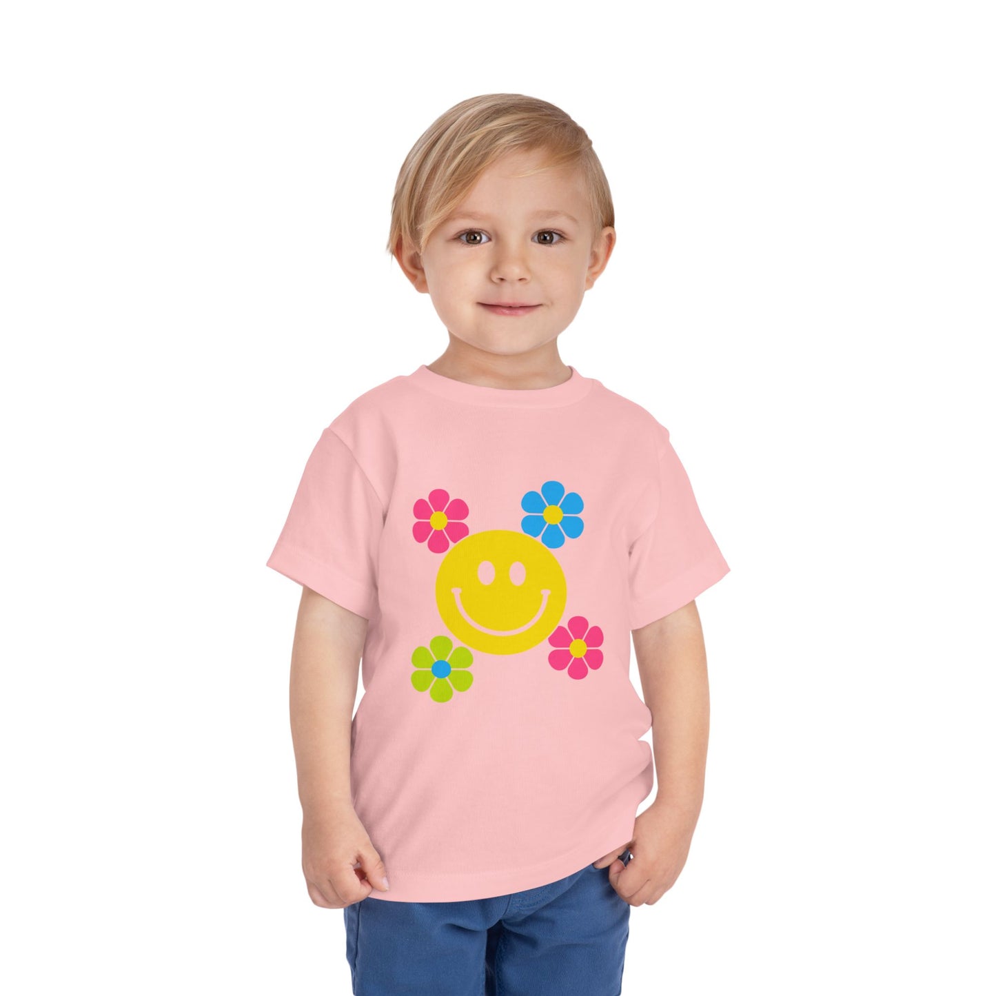 Girls' Smiley Cute Toddler Flower Tee - 10 colors