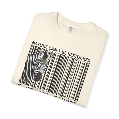 Nature Can't Be Restocked Bar Code Zebra T-Shirt - 12 colors