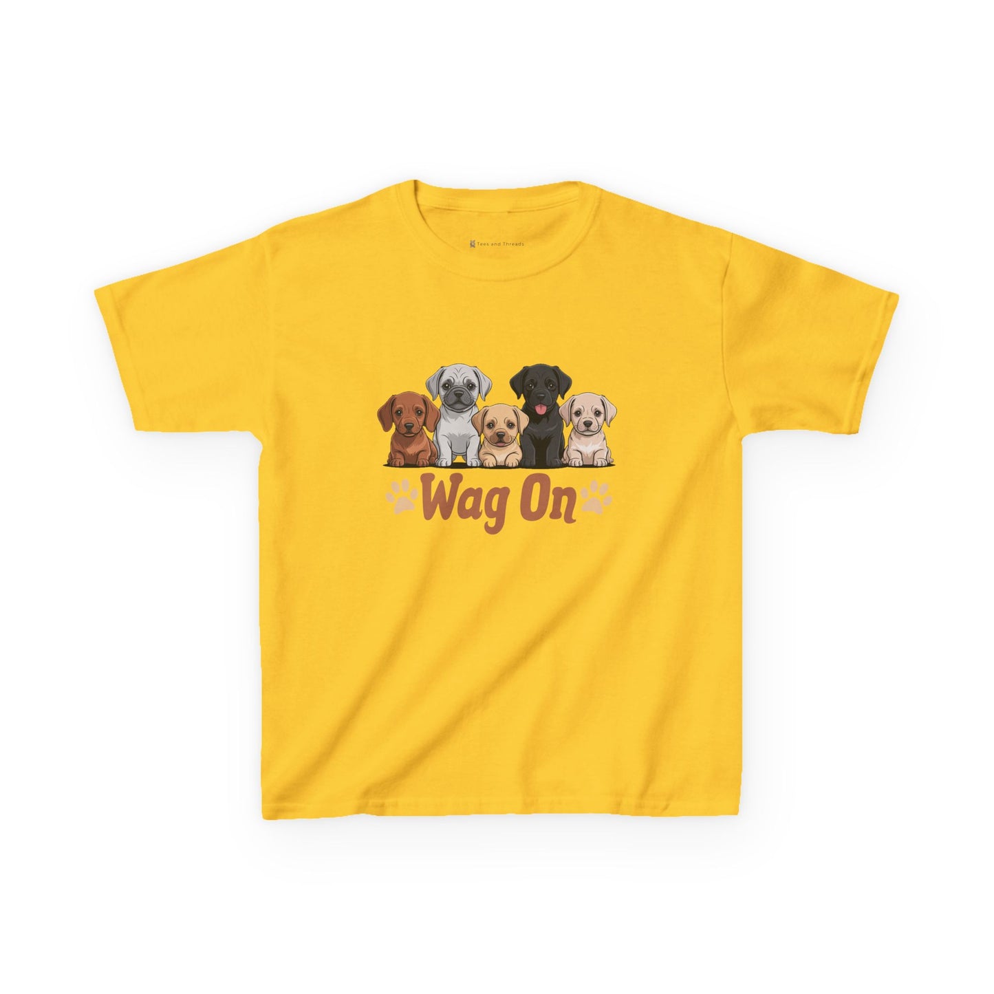 Kids' Wag On Furry Puppies T-Shirt - 16 colors