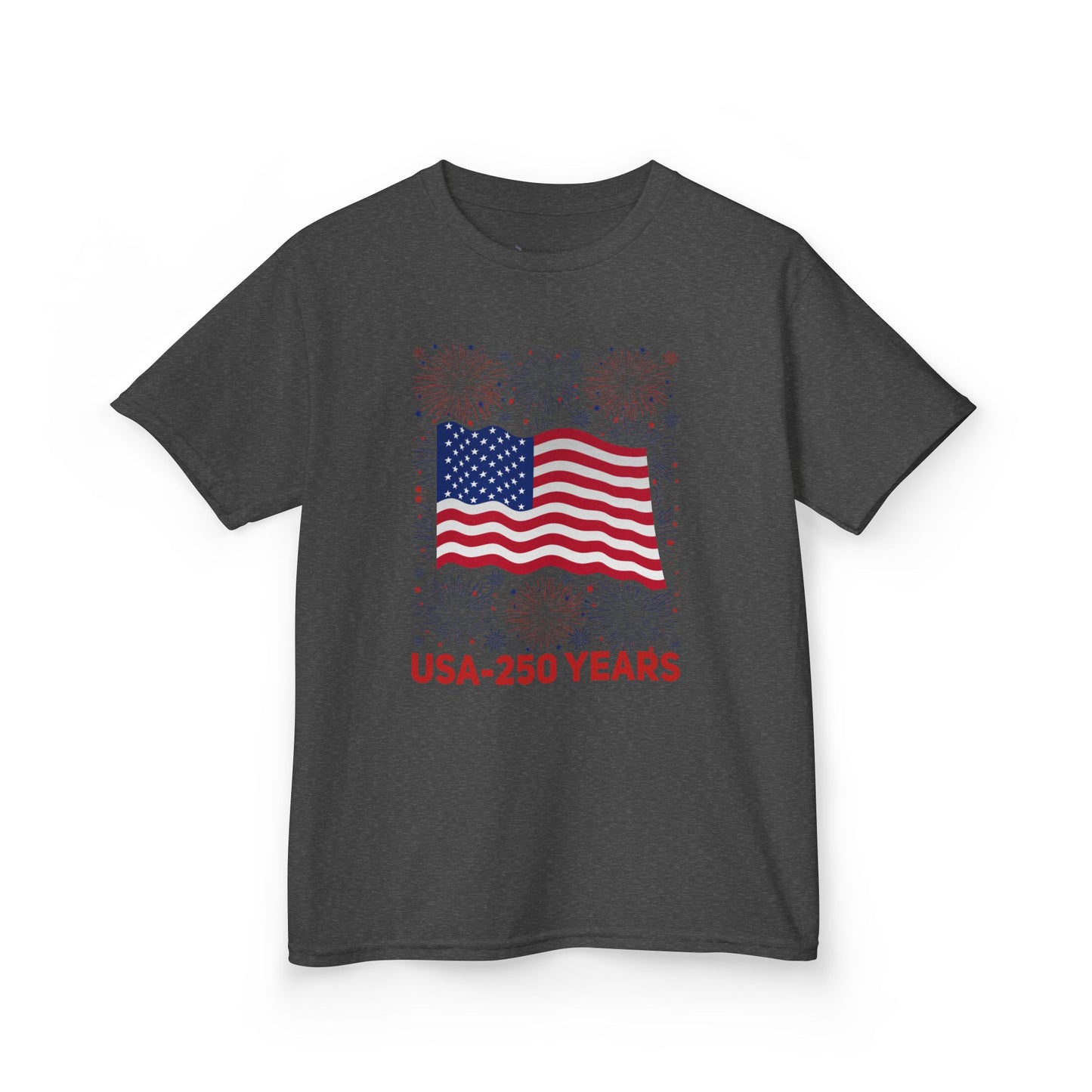 Kids' USA 250 Years Fireworks Birthday T-shirt - 12 colors