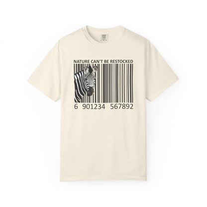 Nature Can't Be Restocked Bar Code Zebra T-Shirt - 12 colors