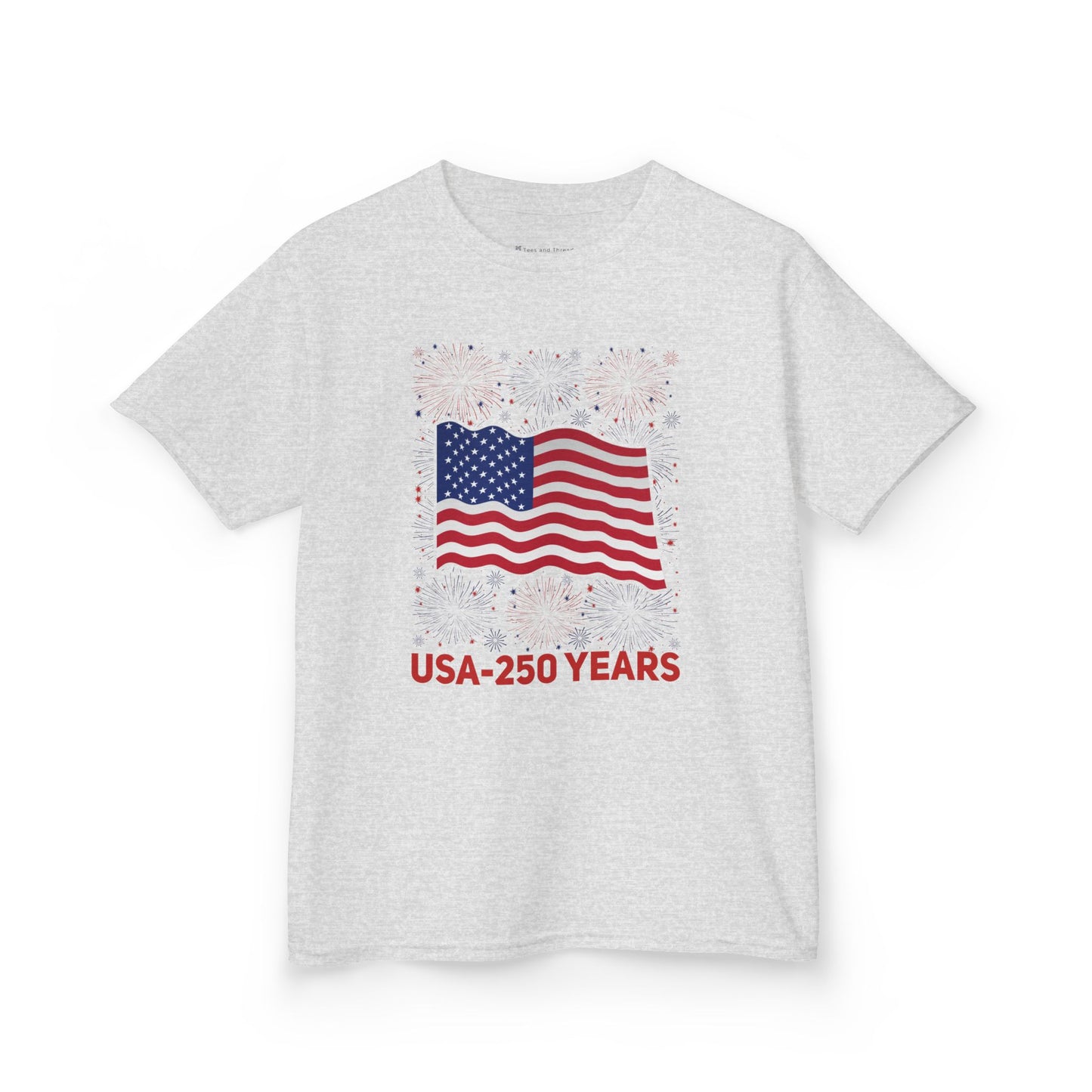Kids' USA 250 Years Fireworks Birthday T-shirt - 12 colors
