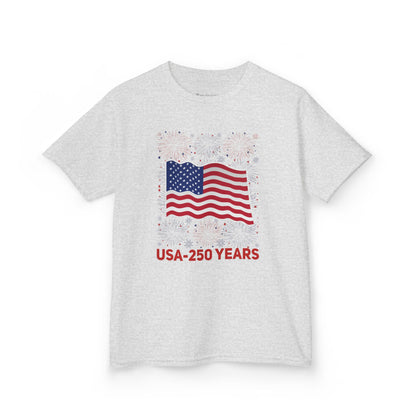 Kids' USA 250 Years Fireworks Birthday T-shirt - 12 colors