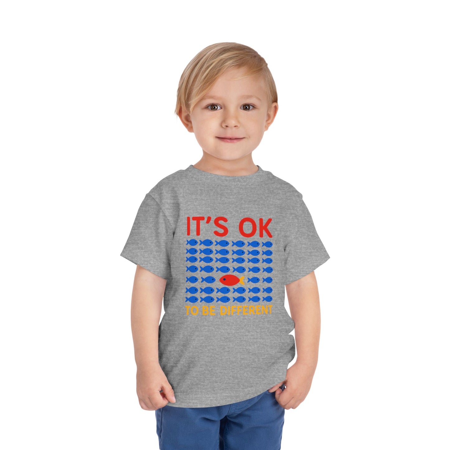 It's OK To Be Different Cute Fishy Toddler Tee - 8 colors