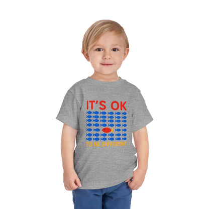 It's OK To Be Different Cute Fishy Toddler Tee - 8 colors