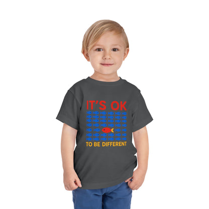 It's OK To Be Different Cute Fishy Toddler Tee - 8 colors