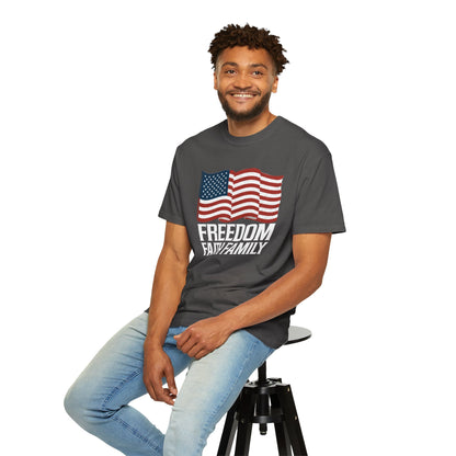 Patriotic Freedom Faith Family T-shirt - 17 colors