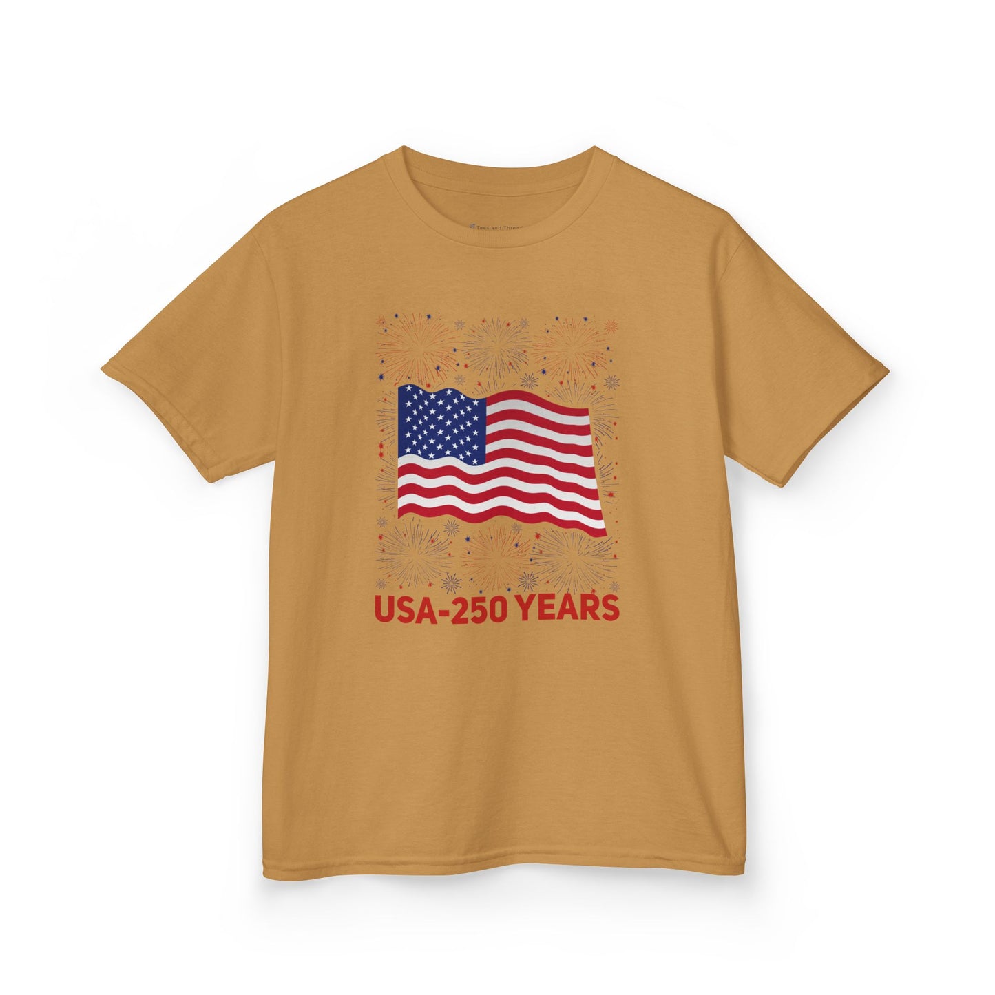 Kids' USA 250 Years Fireworks Birthday T-shirt - 12 colors