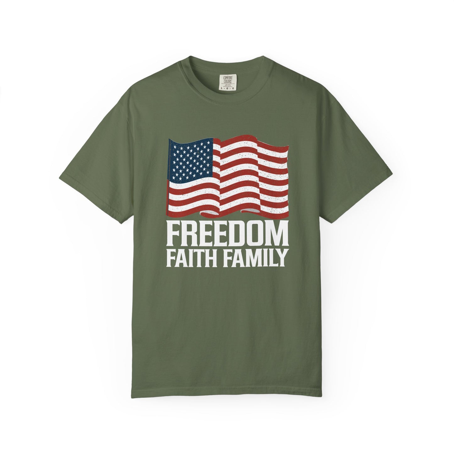 Patriotic Freedom Faith Family T-shirt - 17 colors