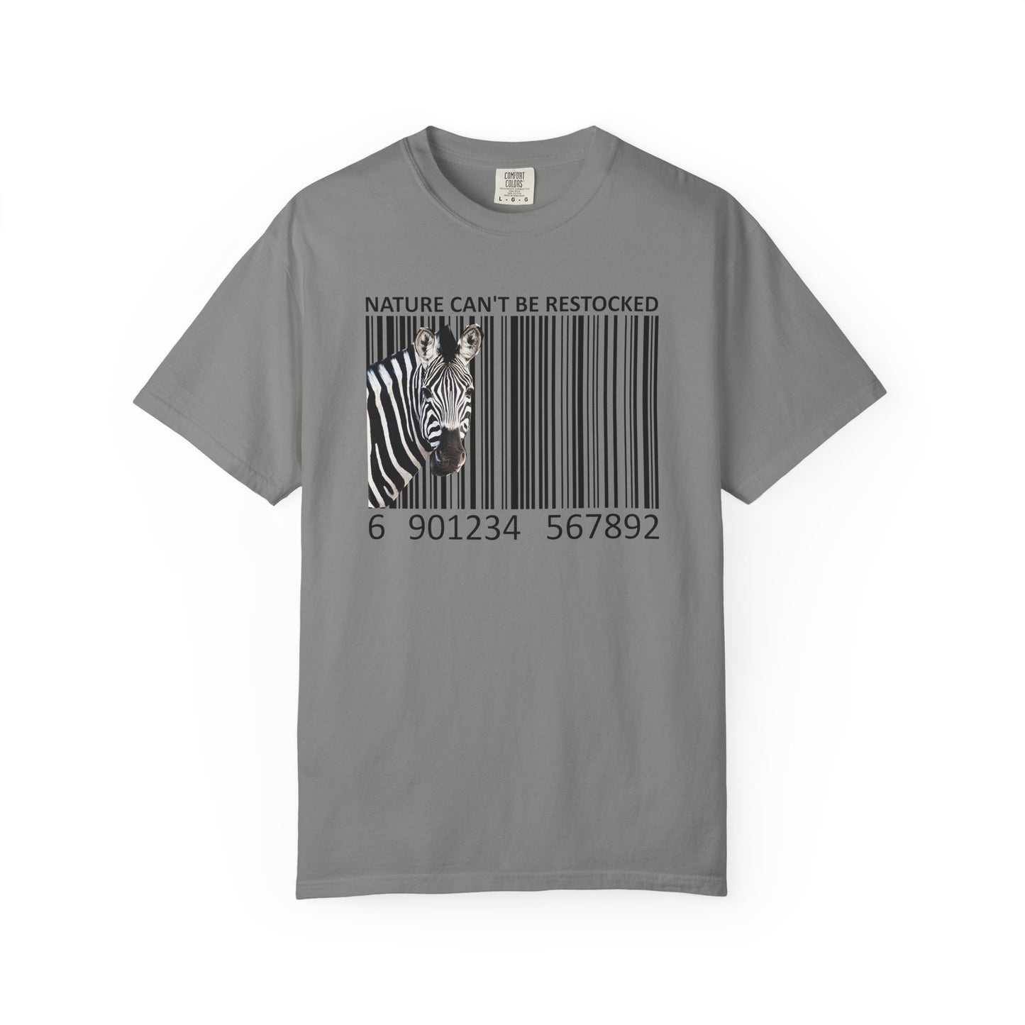 Nature Can't Be Restocked Bar Code Zebra T-Shirt - 12 colors