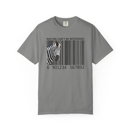 Nature Can't Be Restocked Bar Code Zebra T-Shirt - 12 colors