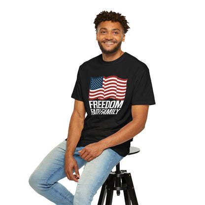 Patriotic Freedom Faith Family T-shirt - 17 colors