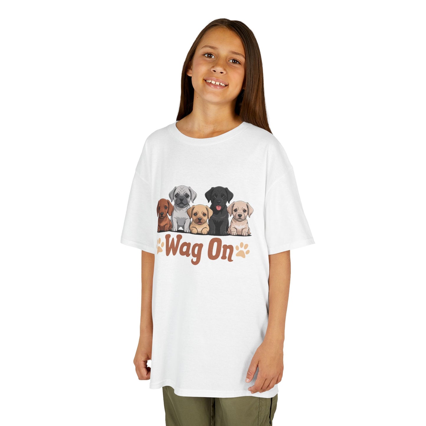 Kids' Wag On Furry Puppies T-Shirt - 16 colors
