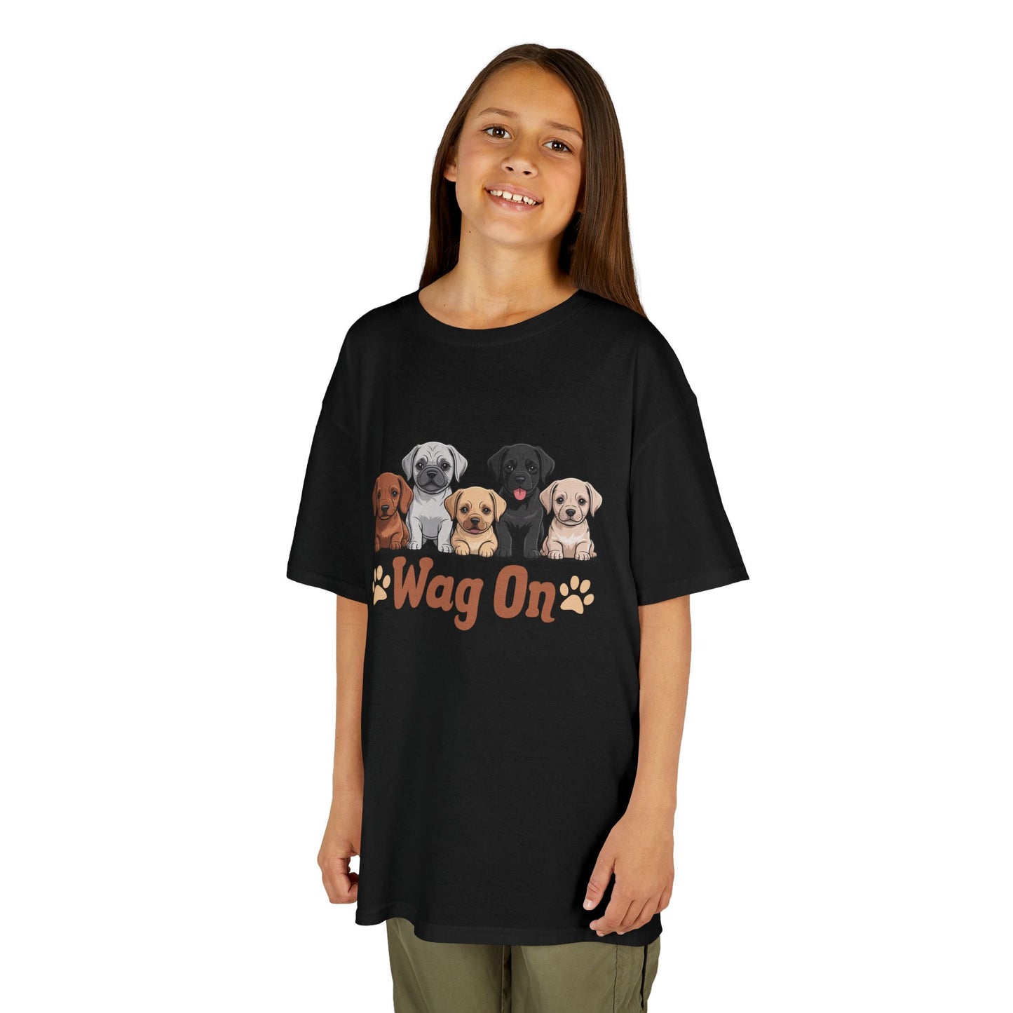 Kids' Wag On Furry Puppies T-Shirt - 16 colors