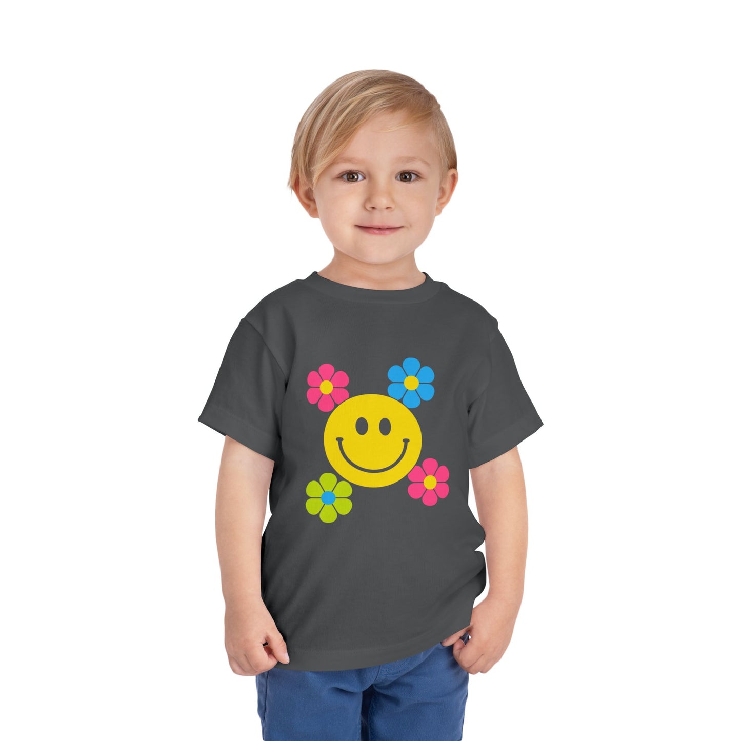 Girls' Smiley Cute Toddler Flower Tee - 10 colors