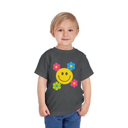 Girls' Smiley Cute Toddler Flower Tee - 10 colors