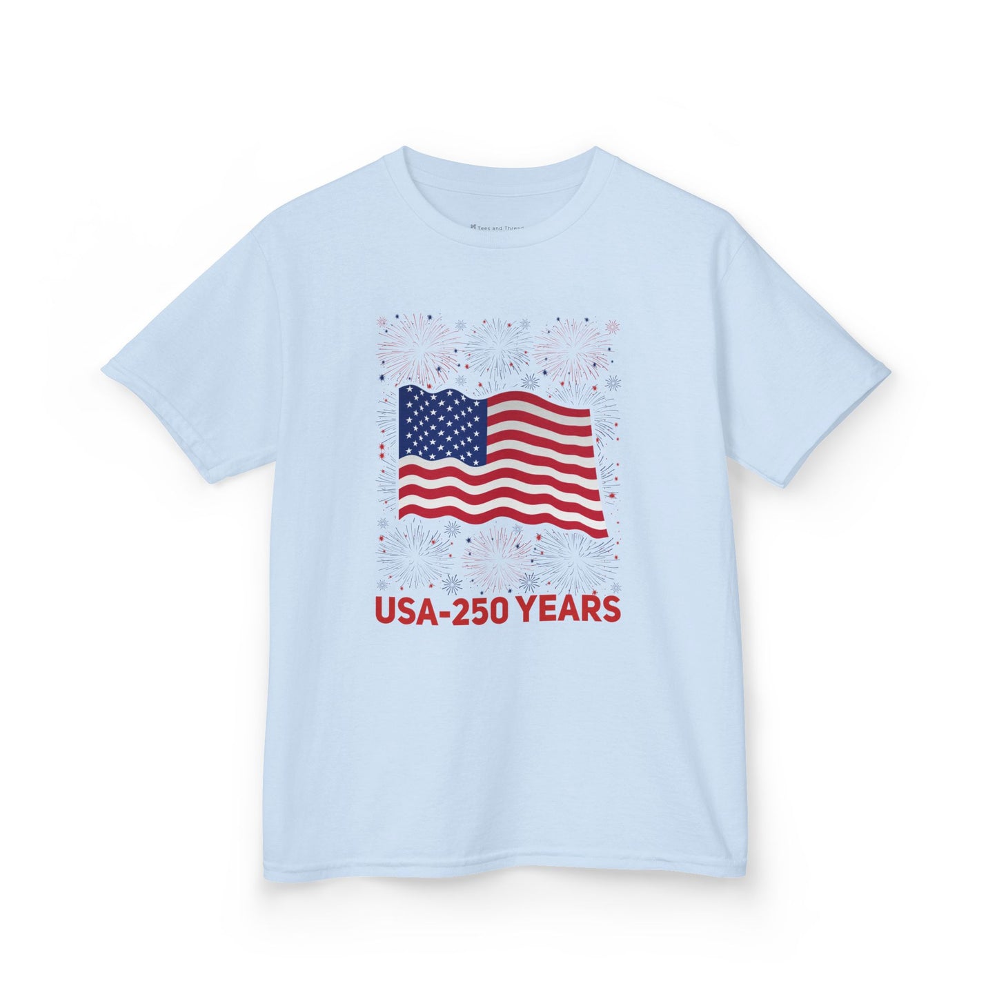 Kids' USA 250 Years Fireworks Birthday T-shirt - 12 colors