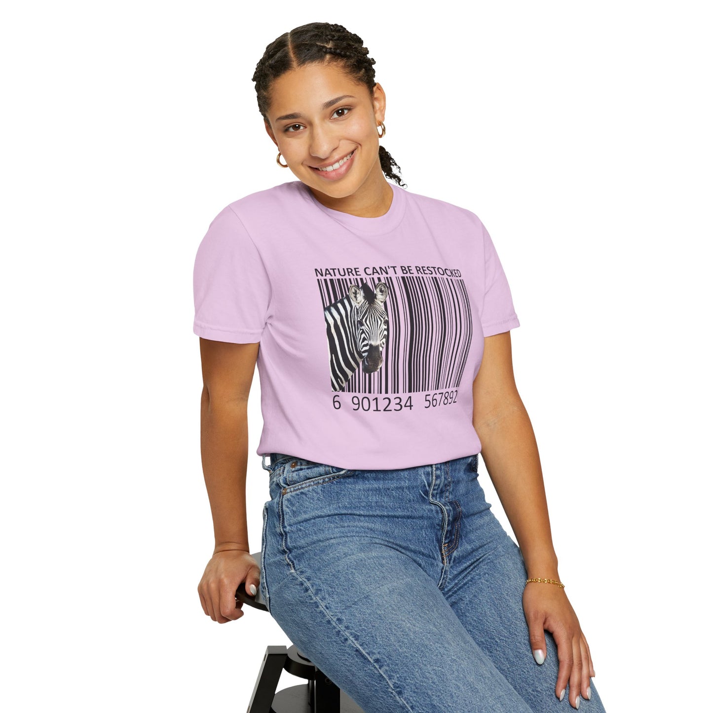 Nature Can't Be Restocked Bar Code Zebra T-Shirt - 12 colors