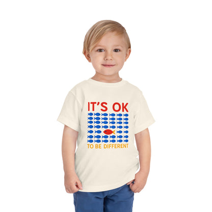 It's OK To Be Different Cute Fishy Toddler Tee - 8 colors