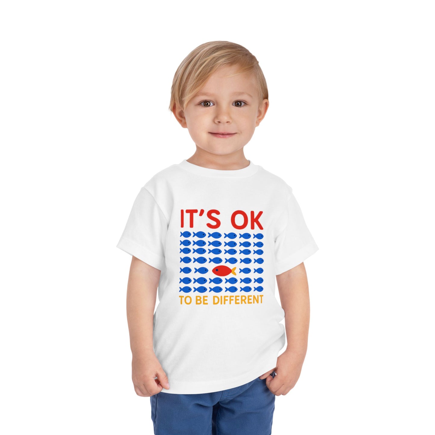 It's OK To Be Different Cute Fishy Toddler Tee - 8 colors