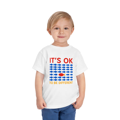 It's OK To Be Different Cute Fishy Toddler Tee - 8 colors