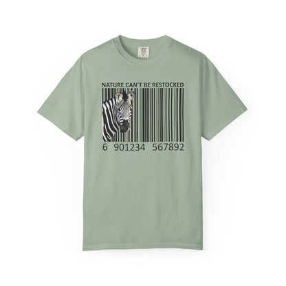 Nature Can't Be Restocked Bar Code Zebra T-Shirt - 12 colors