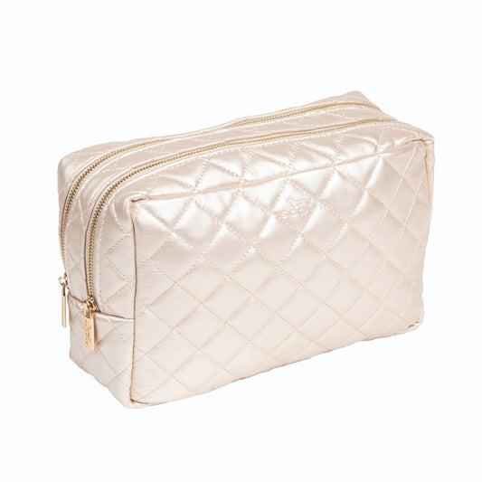 SCOUT BAGS 2-Way Toiletry Bag - Champagne Quilted